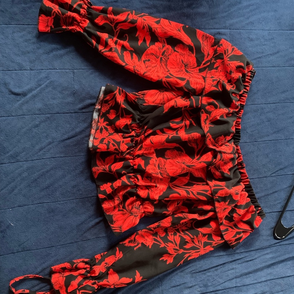 Red Flowered Blouse